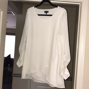 White Angled Layered Tunic